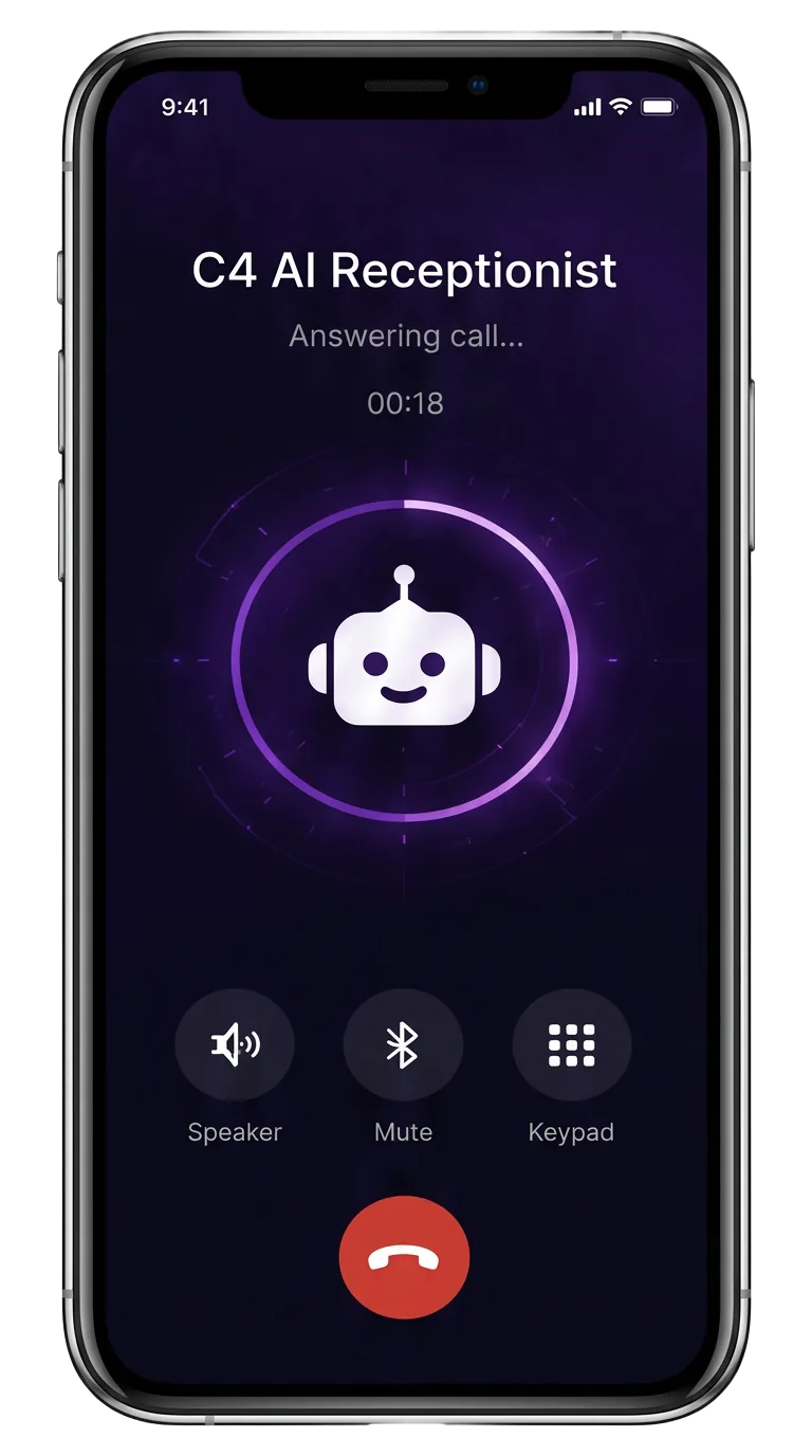 C4 AI Receptionist answering a call