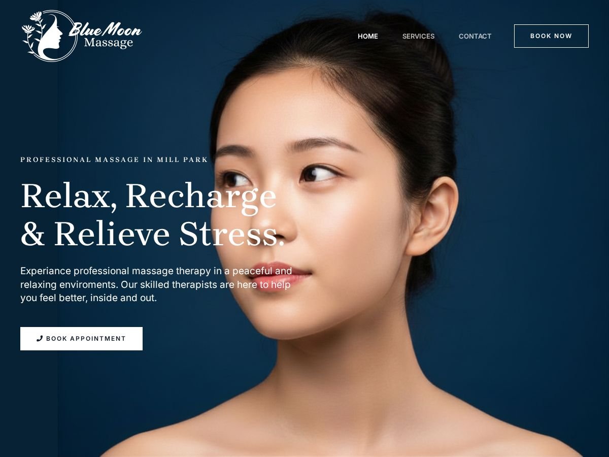 Blue Moon Massage website preview
