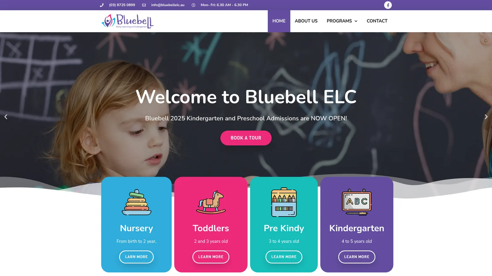 Bluebell ELC website preview