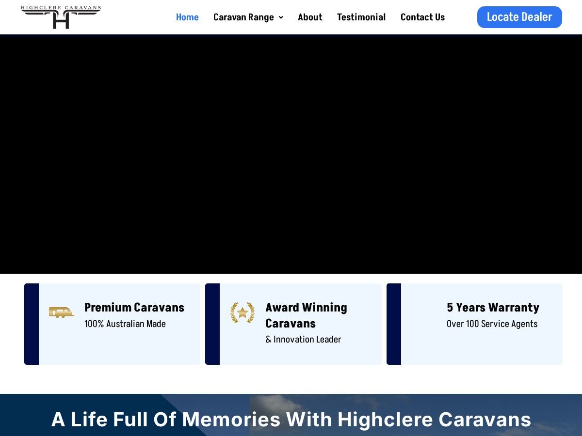 Highclere Caravans website preview