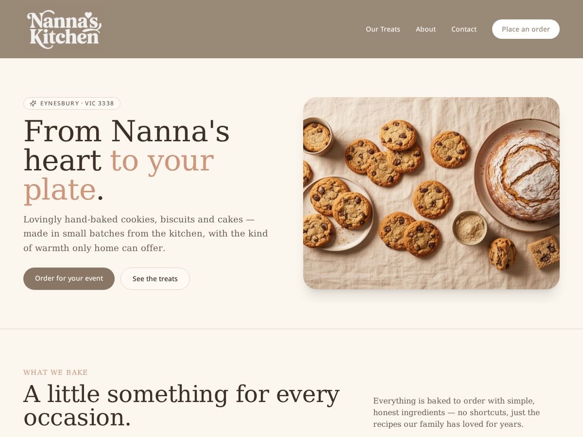 Nanna's Kitchen website preview