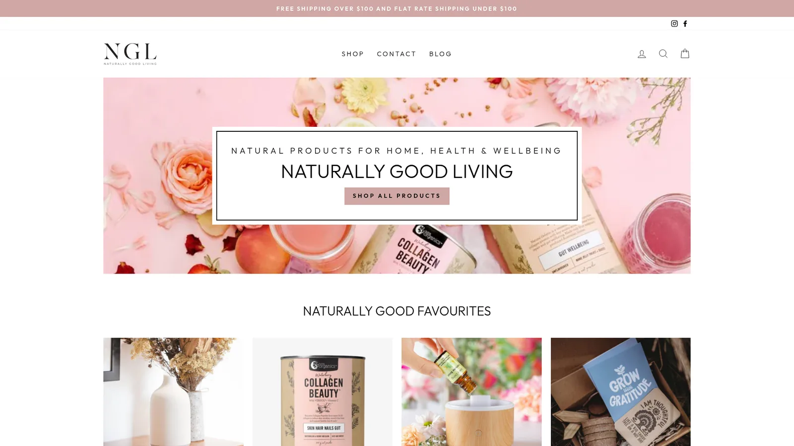 Naturally Good Living website preview