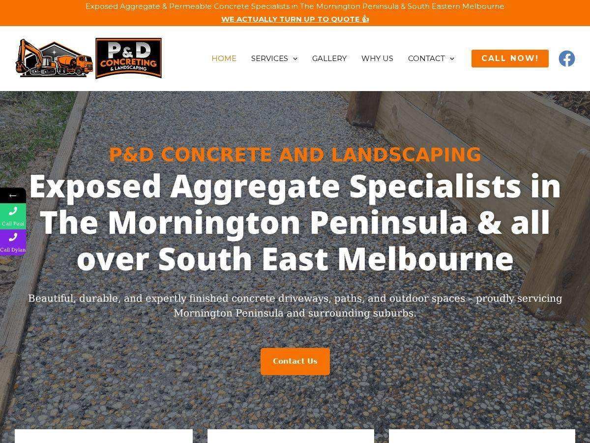 P&D Concrete website preview