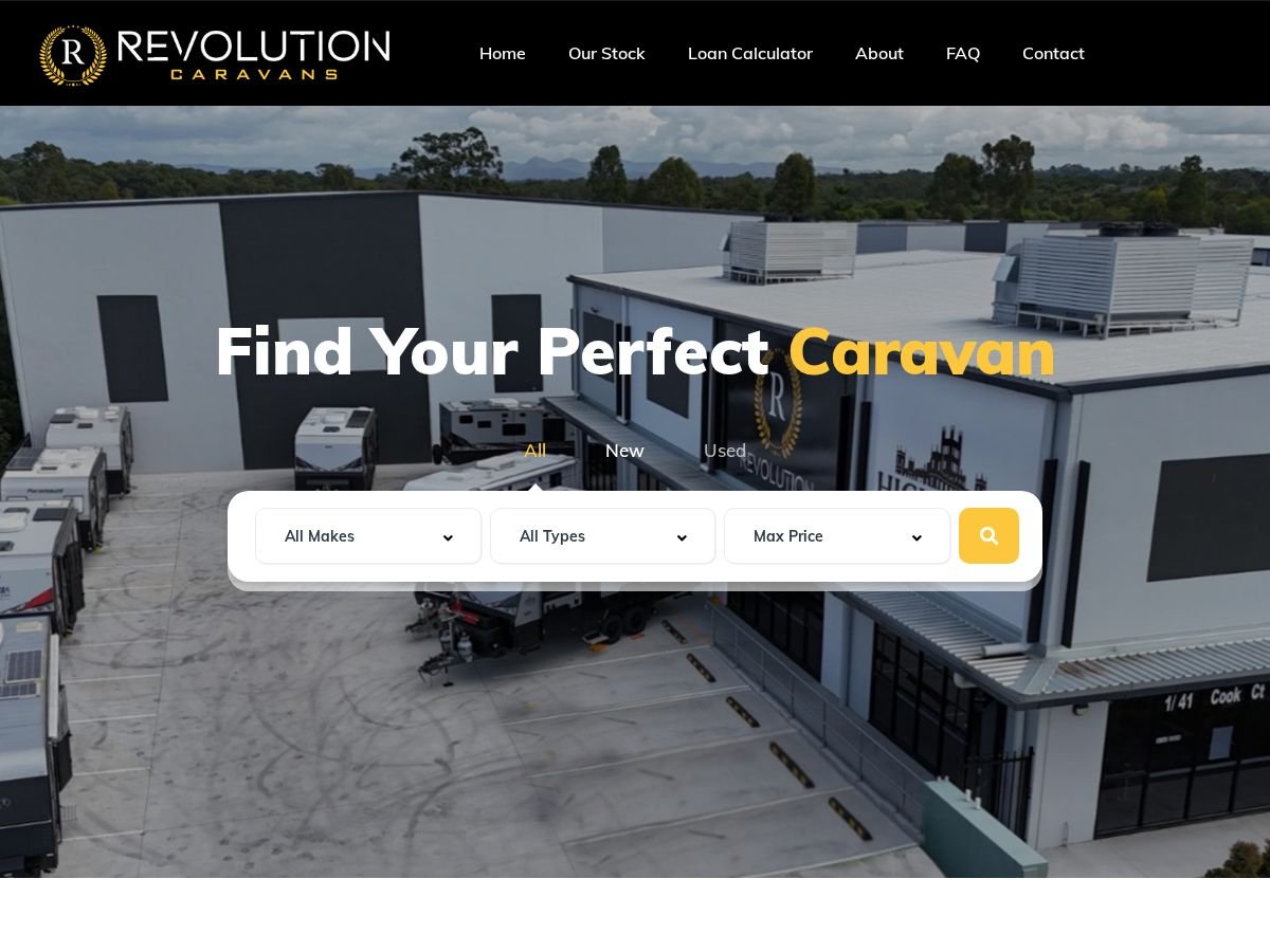 Revolution Caravans website preview