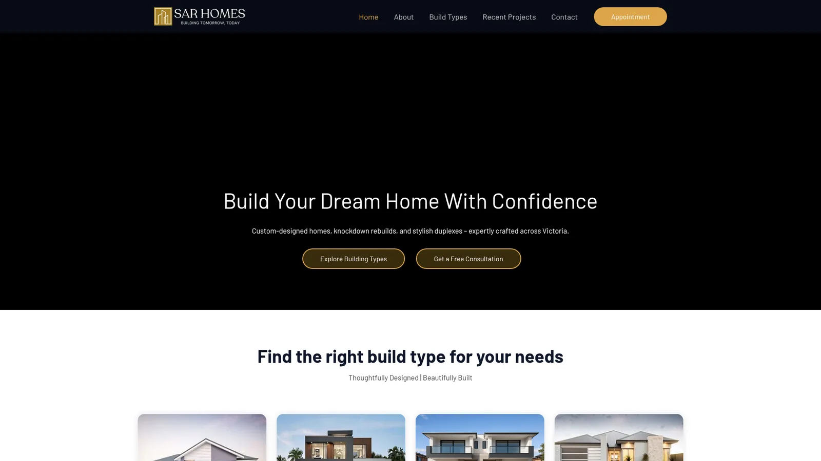 SAR Homes website preview