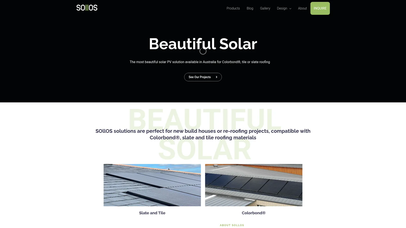 Sollos website preview