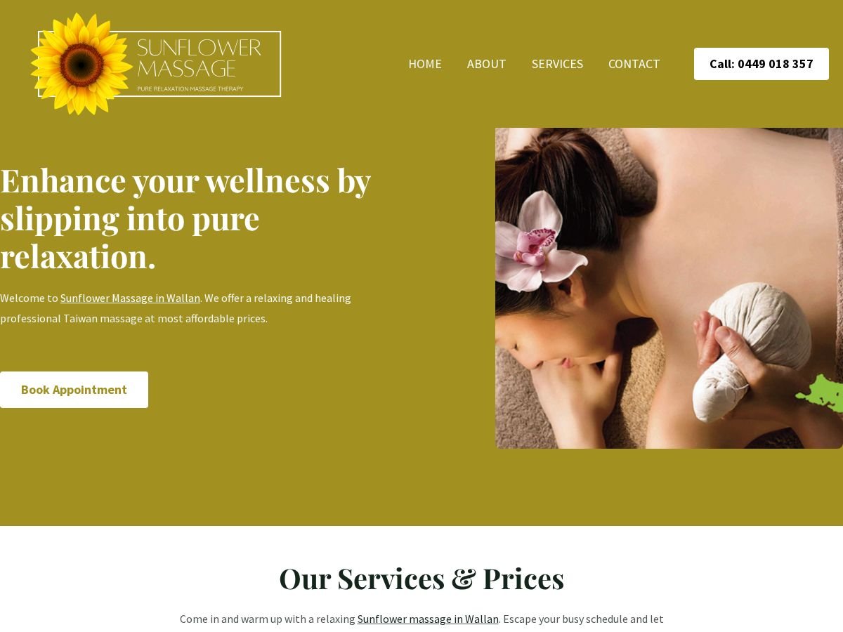 Sunflower Massage website preview