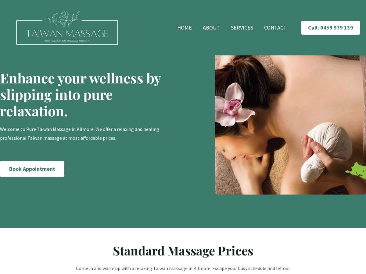 Taiwan Massage Kilmore website preview