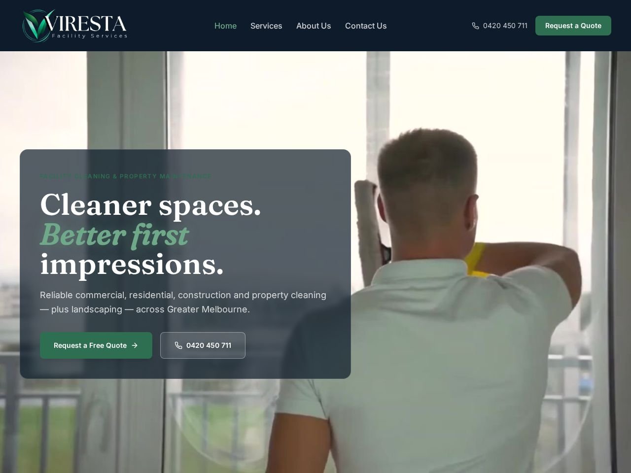 Viresta Facility Services website preview